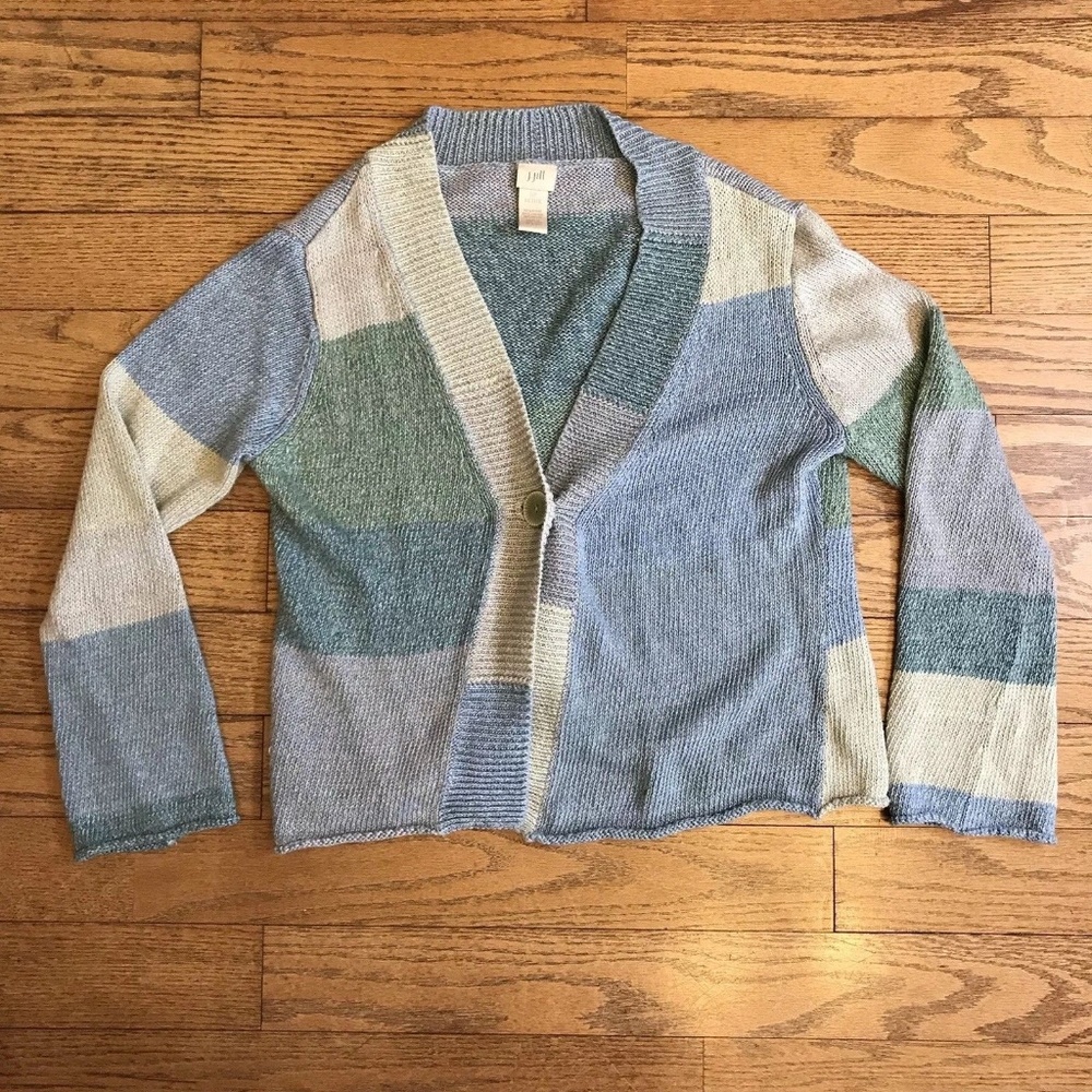 J.Jill 8P Petite Multi Color Button Knit Sweater